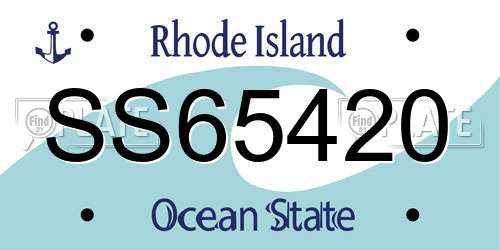 SS65420 Rhode Island License Plate