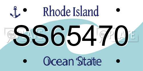 SS65470 Rhode Island License Plate