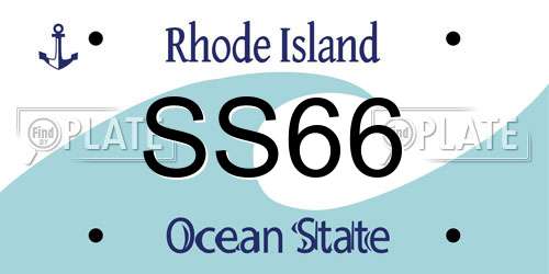 SS66 Rhode Island License Plate