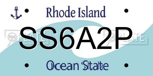 SS6A2P Rhode Island License Plate