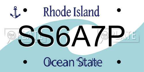 SS6A7P Rhode Island License Plate