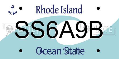 SS6A9B Rhode Island License Plate