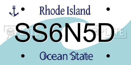 SS6N5D Rhode Island License Plate