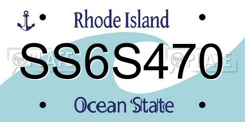 SS6S470 Rhode Island License Plate