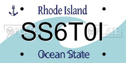 SS6T0I Rhode Island License Plate