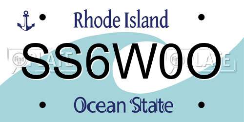 SS6W0O Rhode Island License Plate