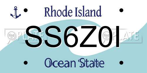 SS6Z0I Rhode Island License Plate