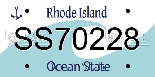 SS70228 Rhode Island License Plate