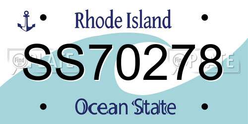 SS70278 Rhode Island License Plate