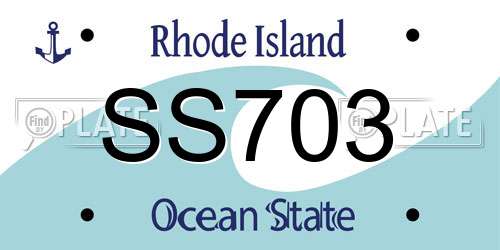SS703 Rhode Island License Plate