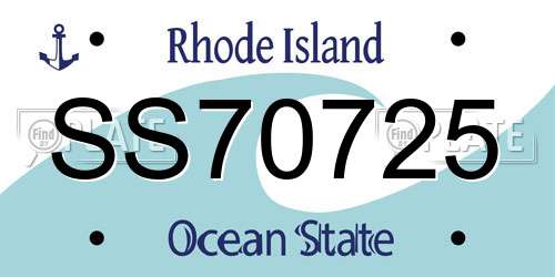 SS70725 Rhode Island License Plate