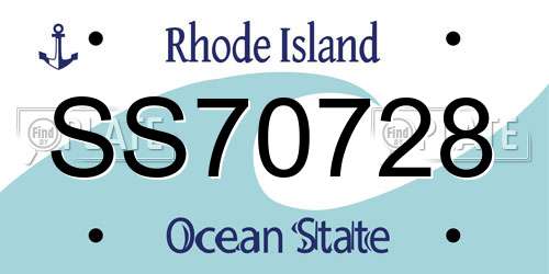 SS70728 Rhode Island License Plate