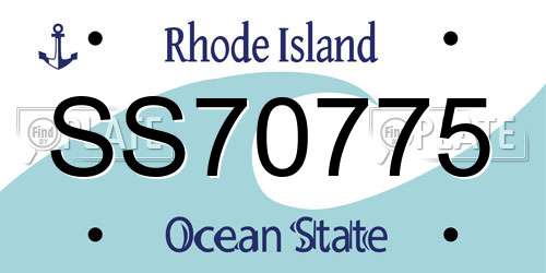 SS70775 Rhode Island License Plate