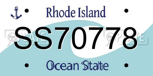 SS70778 Rhode Island License Plate
