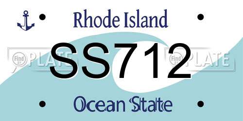 SS712 Rhode Island License Plate