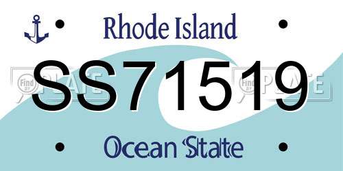 SS71519 Rhode Island License Plate