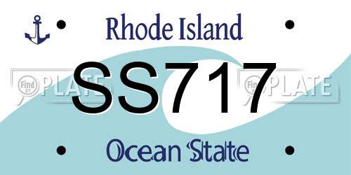 SS717 Rhode Island License Plate