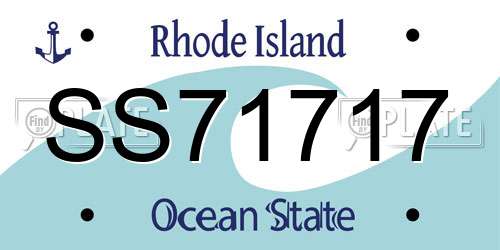 SS71717 Rhode Island License Plate