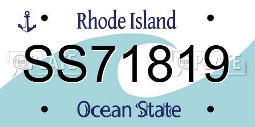SS71819 Rhode Island License Plate