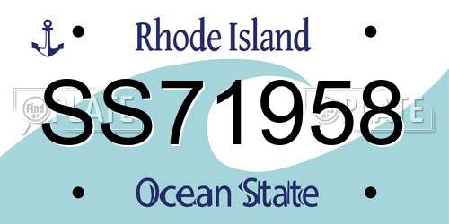 SS71958 Rhode Island License Plate