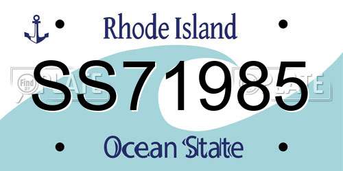 SS71985 Rhode Island License Plate
