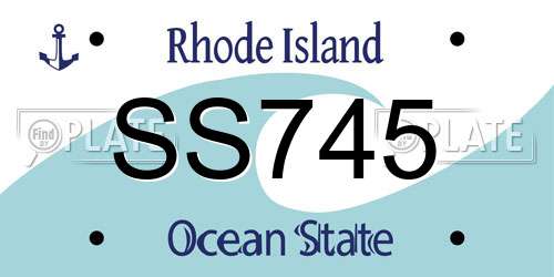 SS745 Rhode Island License Plate