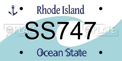 SS747 Rhode Island License Plate
