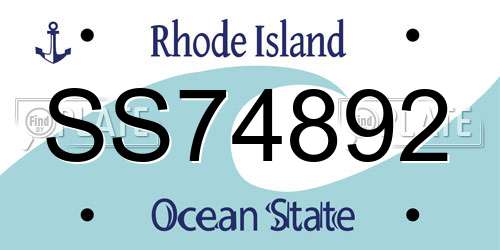 SS74892 Rhode Island License Plate