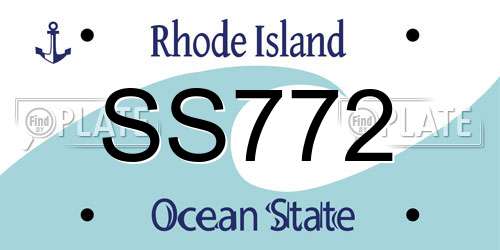SS772 Rhode Island License Plate