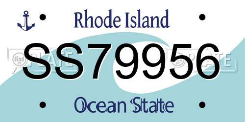 SS79956 Rhode Island License Plate