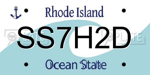 SS7H2D Rhode Island License Plate