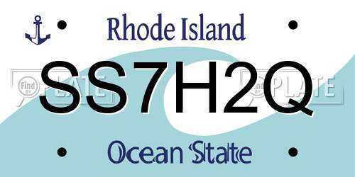 SS7H2Q Rhode Island License Plate