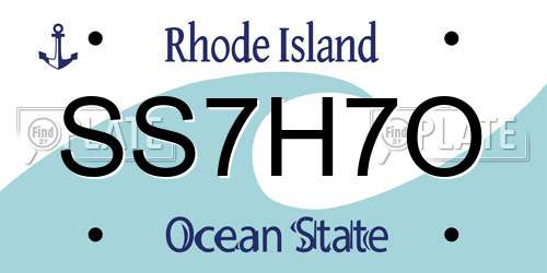 SS7H7O Rhode Island License Plate