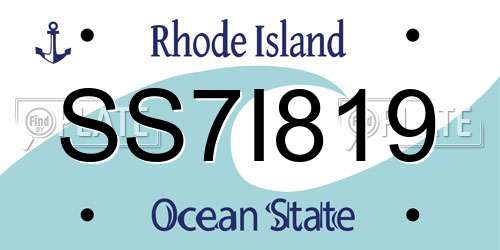 SS7I819 Rhode Island License Plate