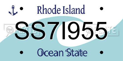 SS7I955 Rhode Island License Plate