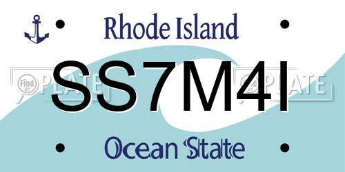 SS7M4I Rhode Island License Plate