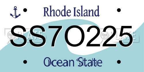 SS7O225 Rhode Island License Plate