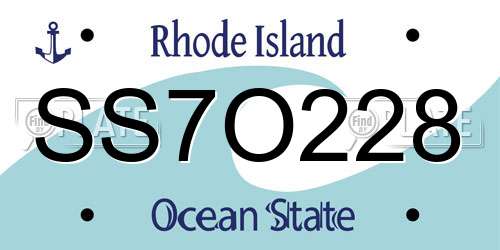 SS7O228 Rhode Island License Plate