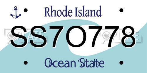 SS7O778 Rhode Island License Plate