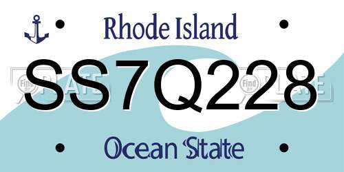 SS7Q228 Rhode Island License Plate