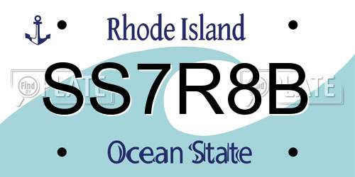 SS7R8B Rhode Island License Plate