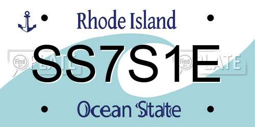 SS7S1E Rhode Island License Plate