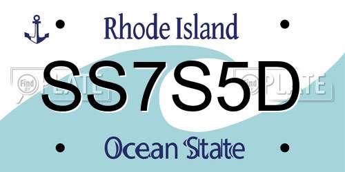 SS7S5D Rhode Island License Plate