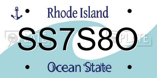 SS7S8O Rhode Island License Plate