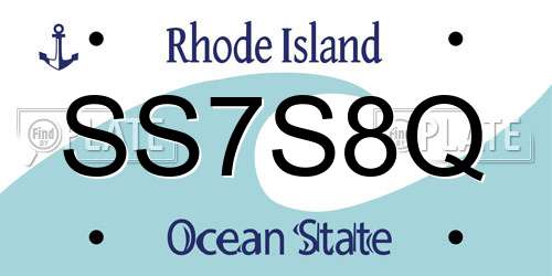 SS7S8Q Rhode Island License Plate