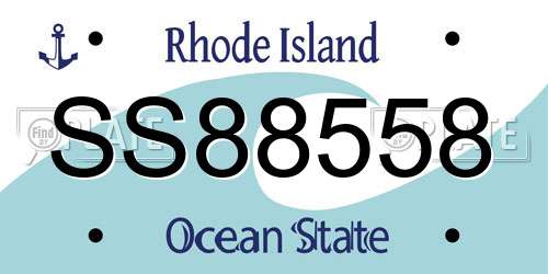 SS88558 Rhode Island License Plate