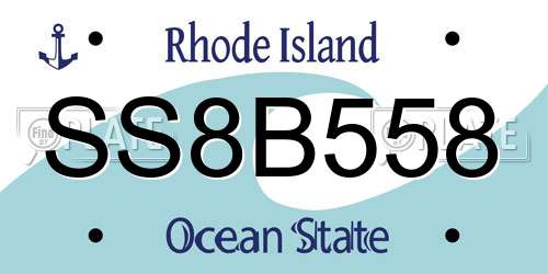 SS8B558 Rhode Island License Plate