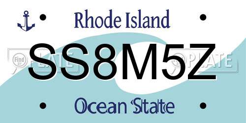 SS8M5Z Rhode Island License Plate