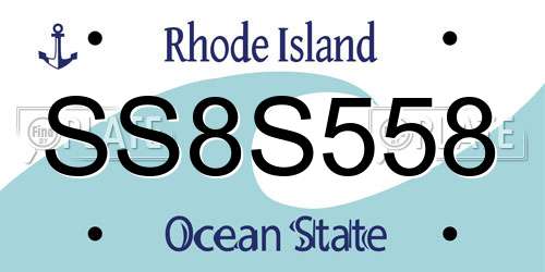 SS8S558 Rhode Island License Plate