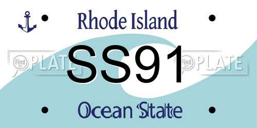 SS91 Rhode Island License Plate